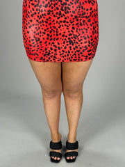 BT-B {City Girls} Red Leopard Print Mini Skirt