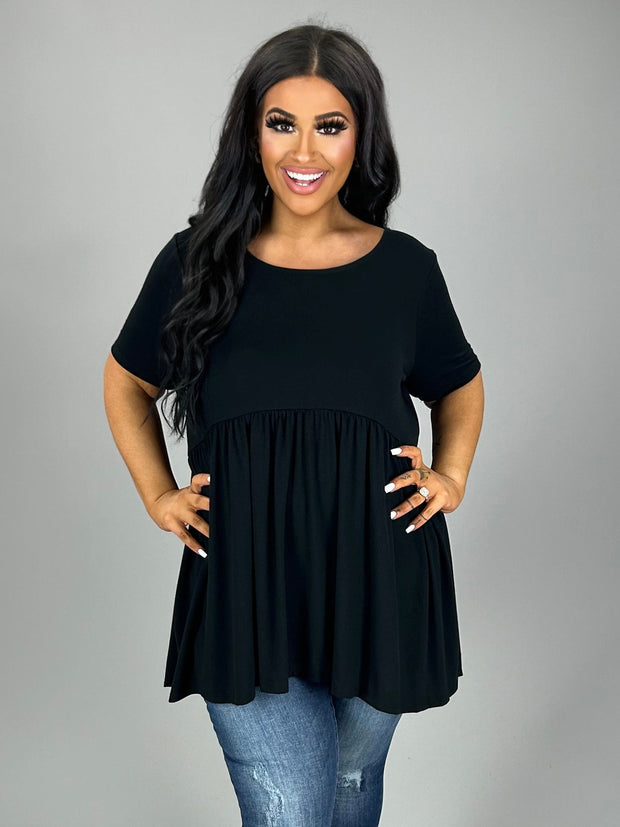 SALE!!  32 SSS {Feeling The Love} Black Babydoll Top PLUS SIZE 1X 2X 3X