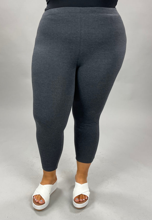 BT {Off Campus}  Charcoal Gray  Capri Legging Plus Size 1X 2X 3X