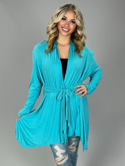 SALE!! OT-D {Flare For Life} Turquoise Cardigan With Waist Tie