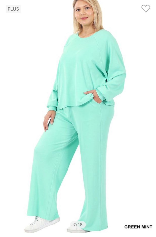 17 SET-F {Raising The Bar} Mint Loungewear  Set PLUS SIZE 1X 2X 3X