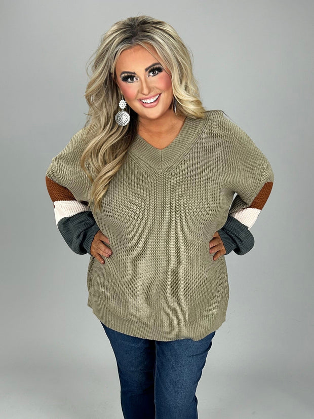 23 CP-N {Running Hot} Mocha Colored Sleeve Sweater   PLUS SIZE XL 2X 3X