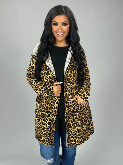 SALE! 22 OT-P {Hold On Tight} Leopard Hooded Cardigan  PLUS SIZE XL 2X 3X