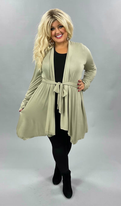 SALE!! 41 OT-E {Enamored With You} Taupe Tie Front Cardigan PLUS SIZE XL 2X 3X