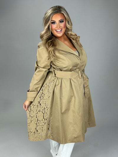 SALE!! OT-A  M-109 {INC} Lace Back Trench  Coat Retail $159.50!