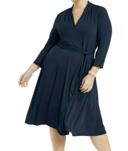 SALE!! LD-D M-109  {Charter Club} Navy V-Neck Dress Retail $89.50  PLUS SIZE 1X SALE!