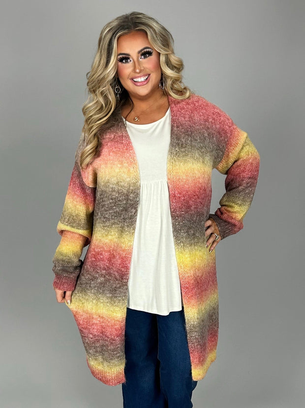 SALE! 12 OT-P {All The Fuss} Burgundy Ombre Cardigan PLUS SIZE 1X 2X 3X