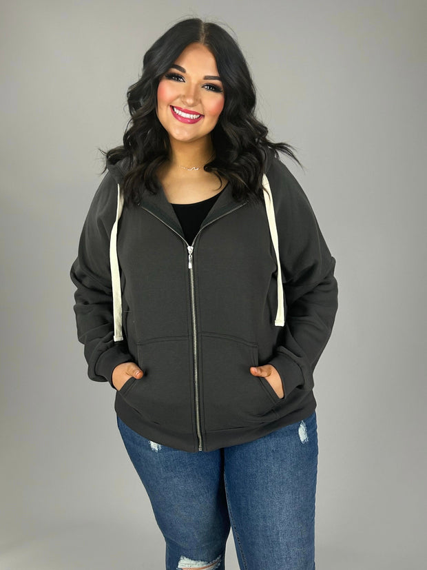 SALE! 20 OT-I {Warm & Fuzzy} ASH GREY Zip Jacket PLUS SIZE 1X 2X 3X