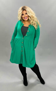 SALE!! 22 SLS-O {This Is Why} Green Button Detail Tunic PLUS SIZE XL 2X 3X