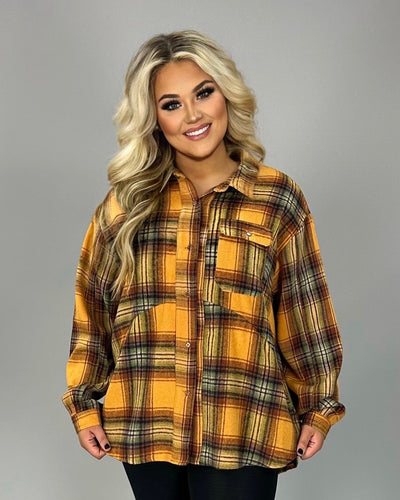 28 OT-M {Little Country} Umgee Burnt Orange Plaid Jacket PLUS SIZE  XL 1X 2X