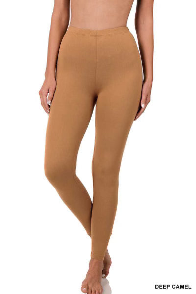 BT-99  {Leg Up} Deep Camel Microfiber Full Length Leggings PLUS SIZE 1X 2X 3X