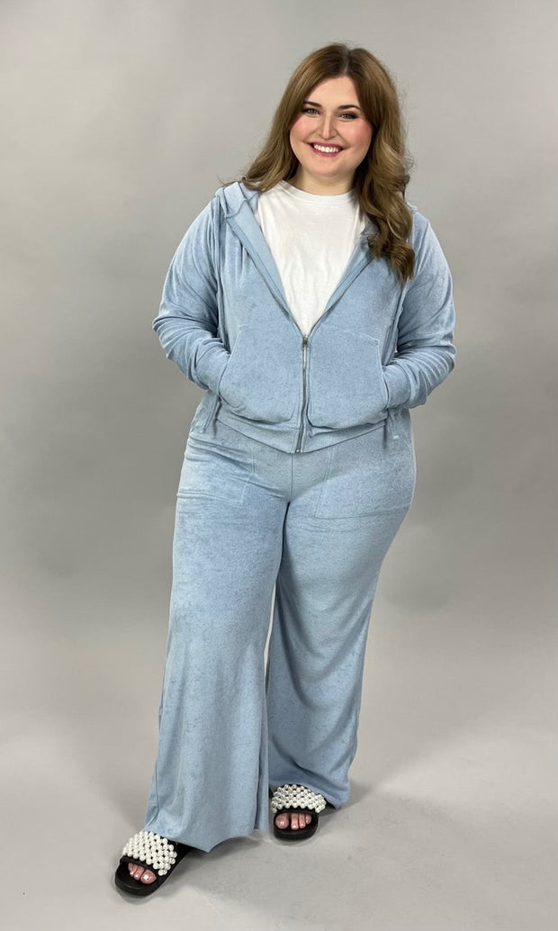 93 SET-H {Travel In Style} Ash Blue Jogging Set PLUS SIZE 1X 2X 3X