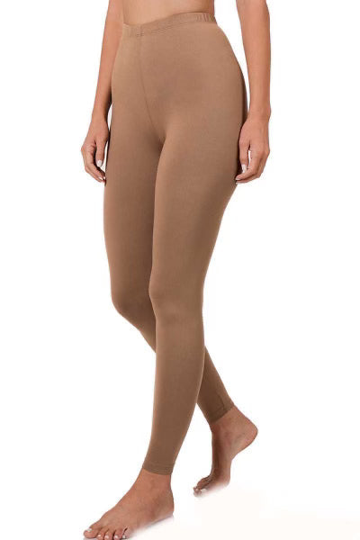 BT-99 {Leg Up}   Mocha Microfiber Full Length Leggings PLUS SIZE 1X 2X 3X