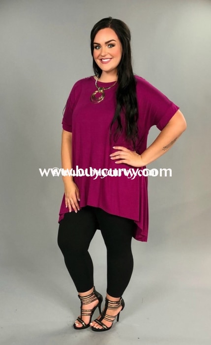 SSS-M "Adventurous" Magenta Criss Babydoll Hi-Lo Tunic