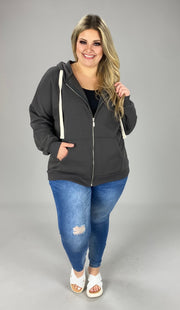 SALE! 20 OT-I {Warm & Fuzzy} ASH GREY Zip Jacket PLUS SIZE 1X 2X 3X