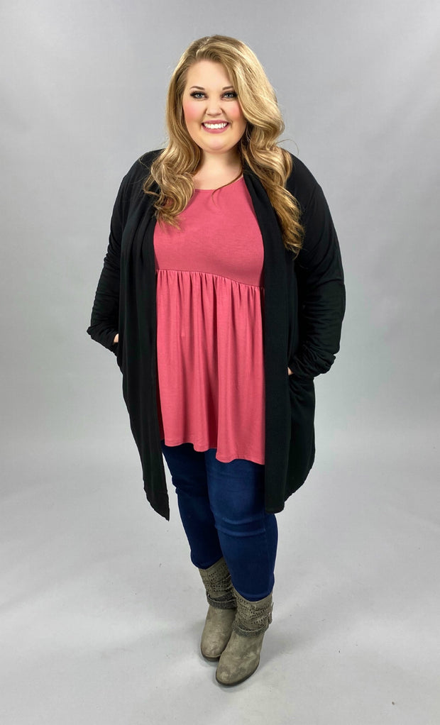 SALE! 22 OT-A {Planned For This}  Black Cardigan PLUS SIZE XL 2X 3X