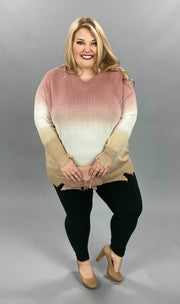 SALE! 25 PLS-U {Gossip} Mauve Tan Ombre Top PLUS SIZE XL 2X 3X