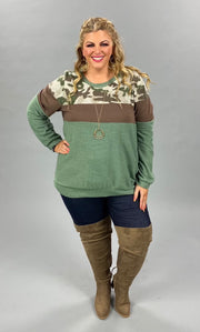 SALE! 29 CP-F {Camo Duty} Green Brown Camo Top PLUS SIZE XL 2X 3X