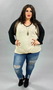 SALE! 39 CP-G {Never Gets Old} Cream Black Leopard UMGEE Top PLUS SIZE XL 1X 2X