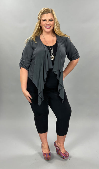 SALE!! OT-B Charcoal Tie-Front Bolero  PLUS SIZE 1X 2X 3X 1X