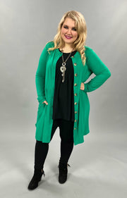 SALE!! 22 SLS-O {This Is Why} Green Button Detail Tunic PLUS SIZE XL 2X 3X