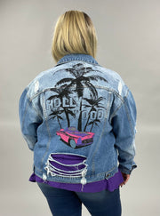 SALE!! 25 OT-C {Hollywood Jean} Distressed Denim Jacket PLUS SIZE 1X 2X 3X  1X