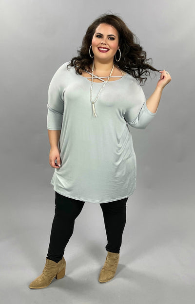 SQ-B "Grey Sky Morning" Tunic with Criss-Cross Detail