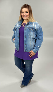 SALE!! 25 OT-C {Hollywood Jean} Distressed Denim Jacket PLUS SIZE 1X 2X 3X  1X