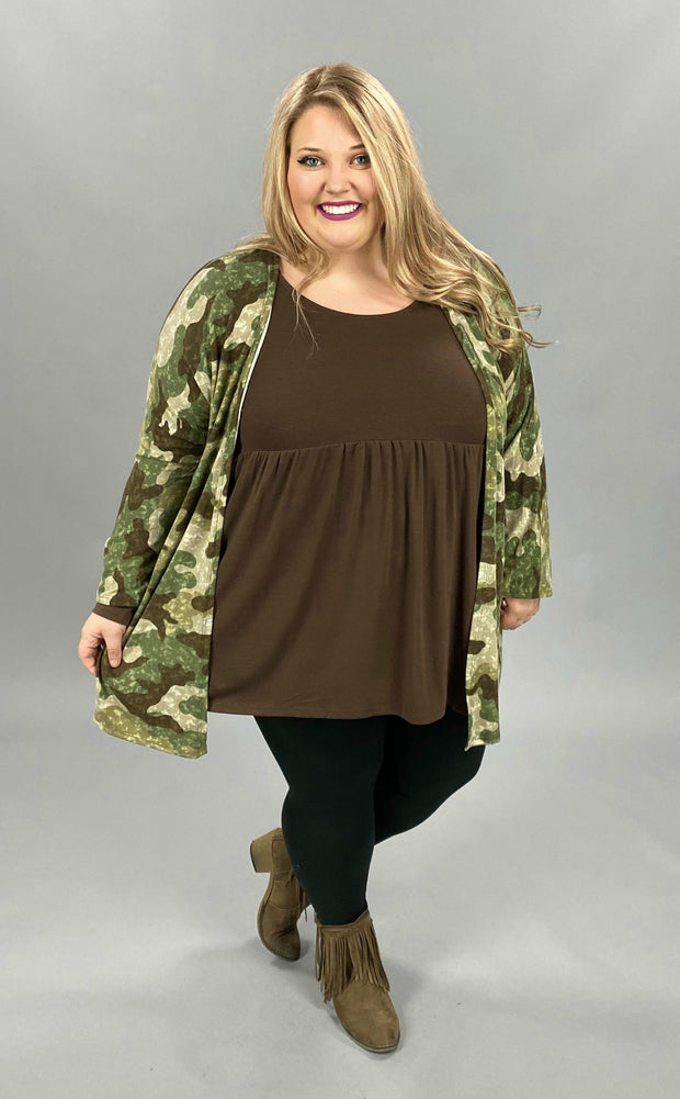 SALE!! 21 OT-X {Hide From Me} Olive Moss Camo Print Cardigan PLUS SIZE XL 2X 3X